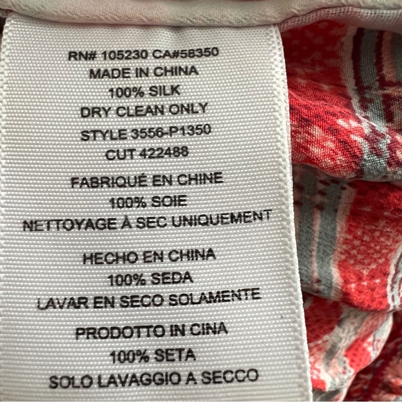 Joie Red Silk Pants Tribal Print Wide Leg Lightweight Casual Southwest Boho XS - Picture 3 of 9